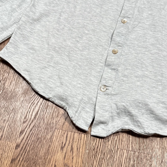 Eleventy Platinum Jersey Cotton Gray Heather L/S Button Shirt Mens Medium - Picture 8 of 14